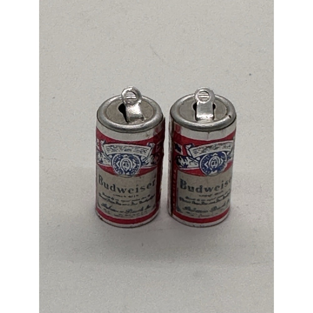 Vintage Budweiser Mini Beer Can Charms Hong Kong‎ Lot of 2